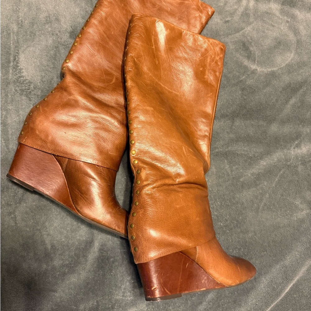 Steve Madden Brown Leather Knee-High Boots